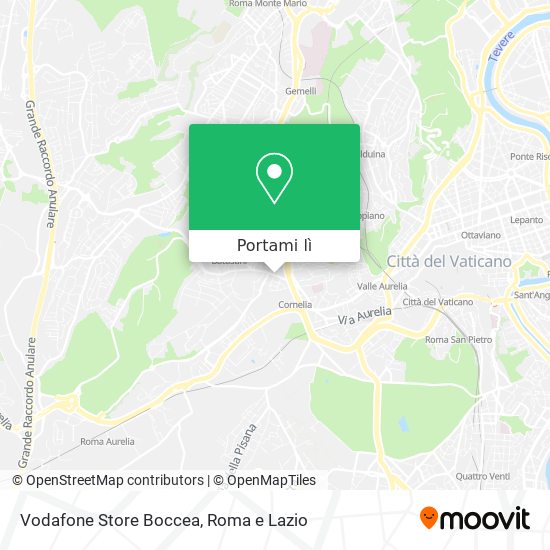 Mappa Vodafone Store Boccea