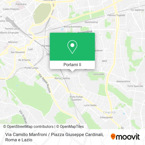 Mappa Via Camillo Manfroni / Piazza Giuseppe Cardinali