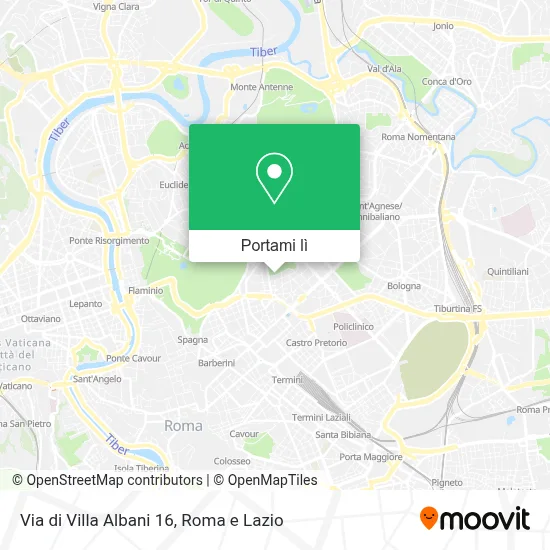 Mappa Via di Villa Albani 16