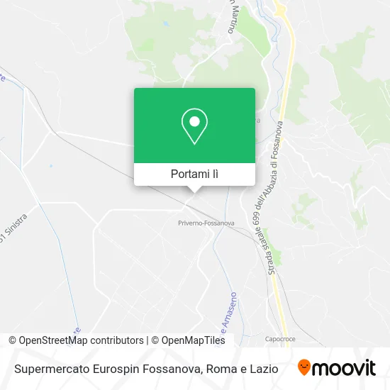 Mappa Supermercato Eurospin Fossanova