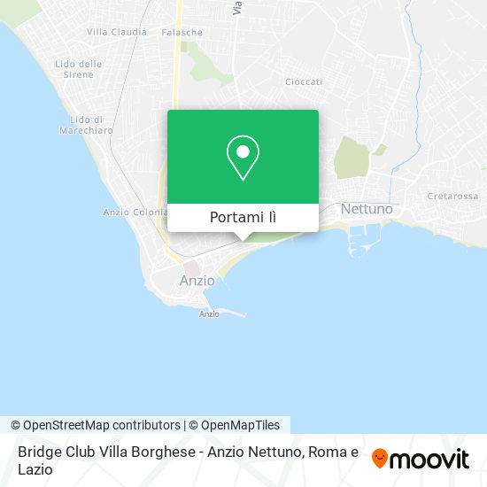 Mappa Bridge Club Villa Borghese - Anzio Nettuno