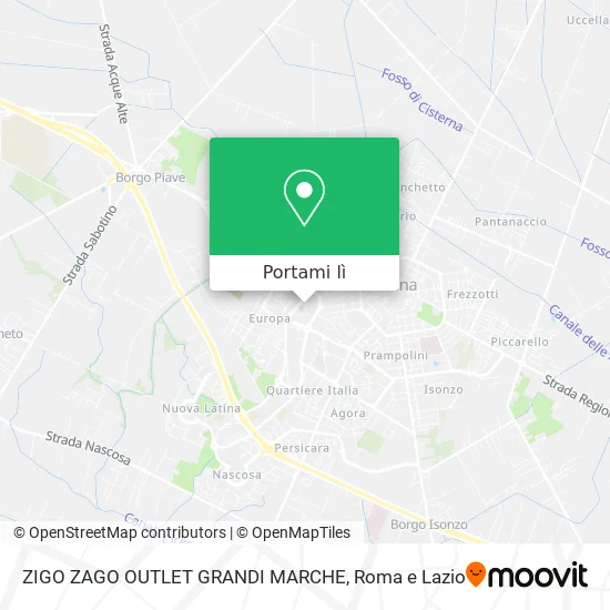 Mappa ZIGO ZAGO OUTLET GRANDI MARCHE