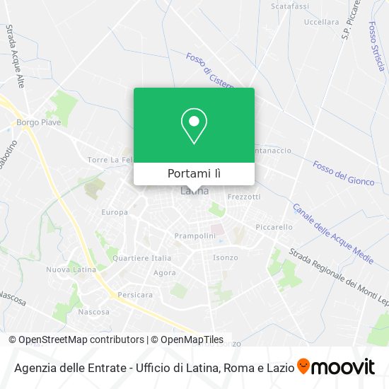 Mappa Agenzia delle Entrate - Ufficio di Latina