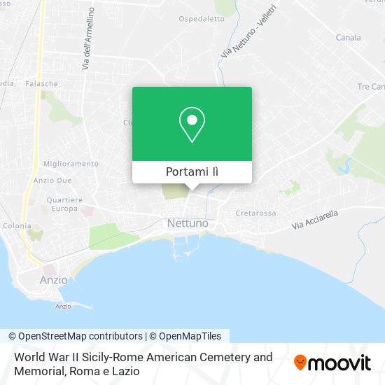 Mappa World War II Sicily-Rome American Cemetery and Memorial