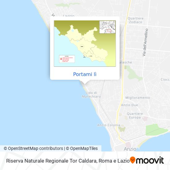 Mappa Riserva Naturale Regionale Tor Caldara