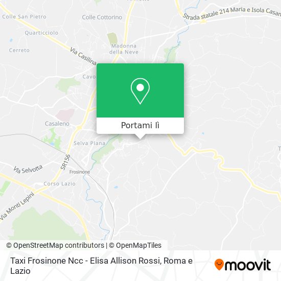 Mappa Taxi Frosinone Ncc - Elisa Allison Rossi