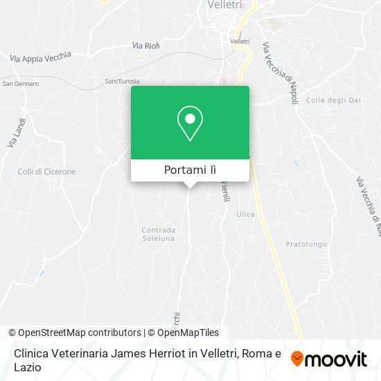 Mappa Clinica Veterinaria James Herriot in Velletri