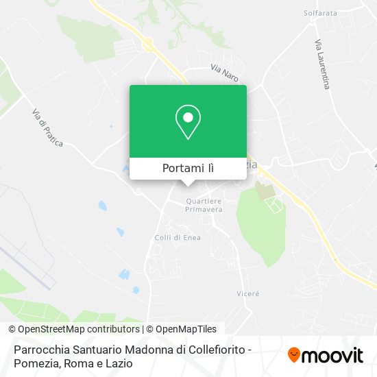 Mappa Parrocchia Santuario Madonna di Collefiorito - Pomezia