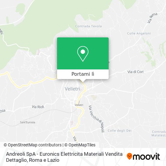 Mappa Andreoli SpA - Euronics Elettricita Materiali Vendita Dettaglio