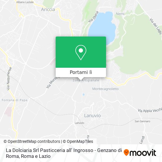 Mappa La Dolciaria Srl Pasticceria all' Ingrosso - Genzano di Roma