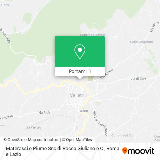 Mappa Materassi e Piume Snc di Rocca Giuliano e C.