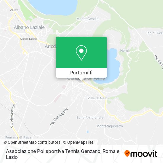 Mappa Associazione Polisportiva Tennis Genzano