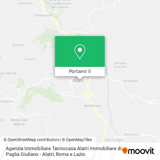 Mappa Agenzia Immobiliare Tecnocasa Alatri Immobiliare di Paglia Giuliano - Alatri