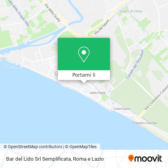 Mappa Bar del Lido Srl Semplificata