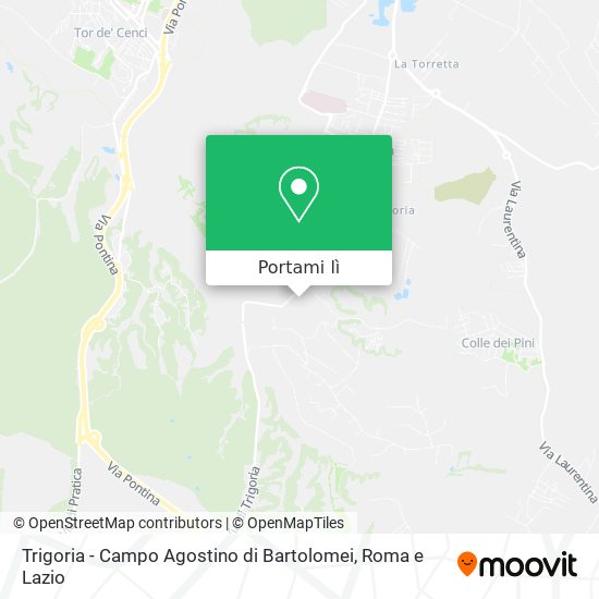 Mappa Trigoria - Campo Agostino di Bartolomei