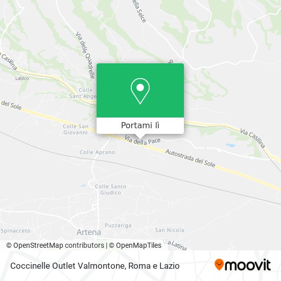 Mappa Coccinelle Outlet Valmontone