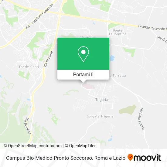 Mappa Campus Bio-Medico-Pronto Soccorso