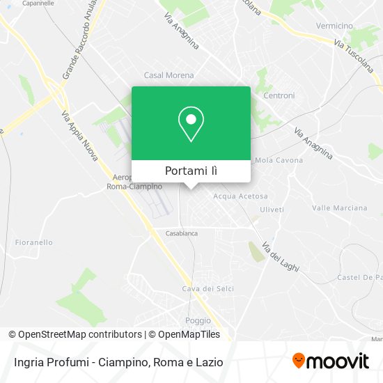 Mappa Ingria Profumi - Ciampino