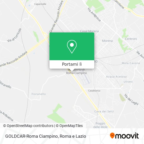 Mappa GOLDCAR-Roma Ciampino