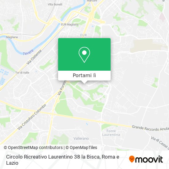 Mappa Circolo Ricreativo Laurentino 38 la Bisca