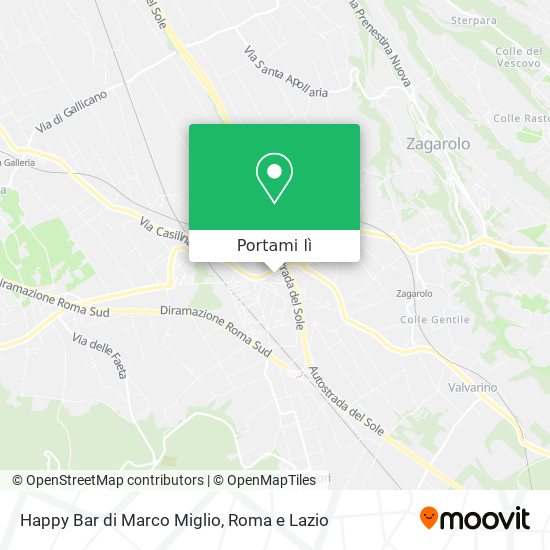 Mappa Happy Bar di Marco Miglio