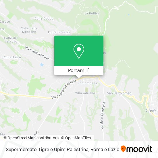 Mappa Supermercato Tigre e Upim Palestrina