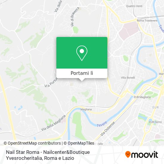 Mappa Nail Star Roma - Nailcenter&Boutique Yvesrocheritalia