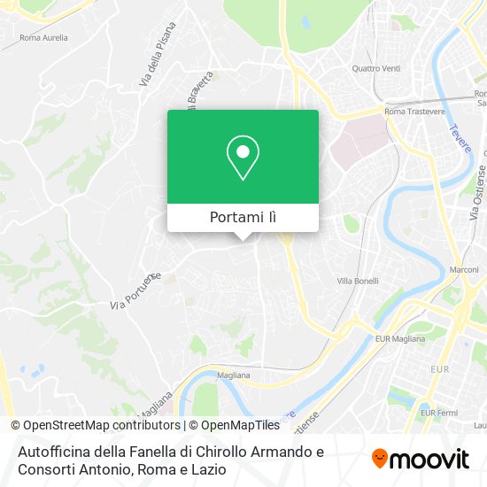 Mappa Autofficina della Fanella di Chirollo Armando e Consorti Antonio