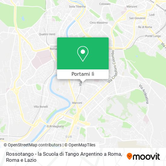 Mappa Rossotango - la Scuola di Tango Argentino a Roma