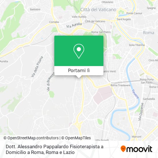 Mappa Dott. Alessandro Pappalardo Fisioterapista a Domicilio a Roma
