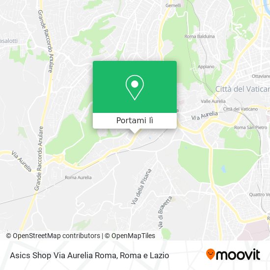 Mappa Asics Shop Via Aurelia Roma