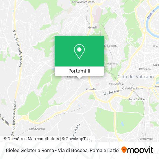 Mappa Biolée Gelateria Roma - Via di Boccea