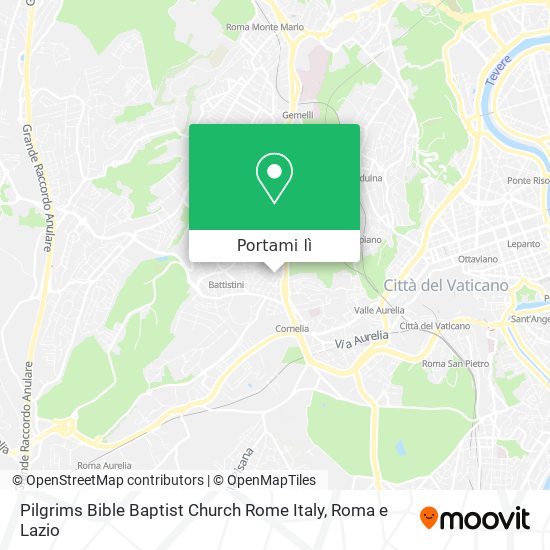 Mappa Pilgrims Bible Baptist Church Rome Italy