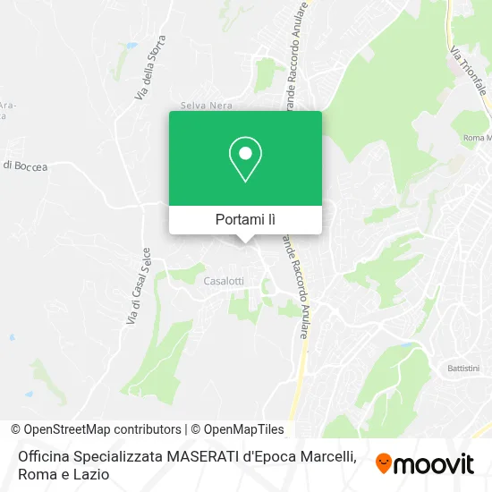 Mappa Officina Specializzata MASERATI d'Epoca Marcelli