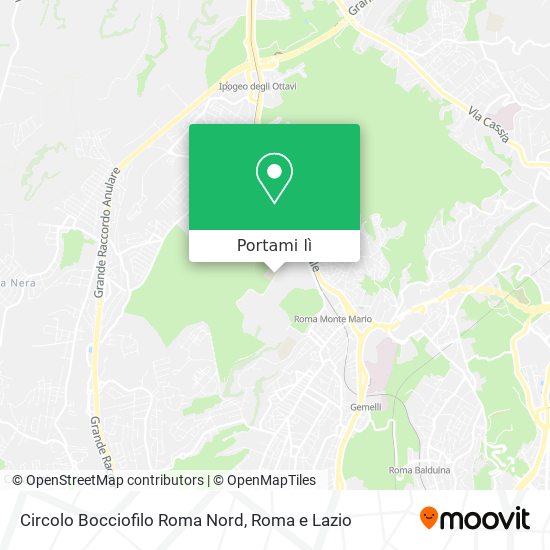 Mappa Circolo Bocciofilo Roma Nord