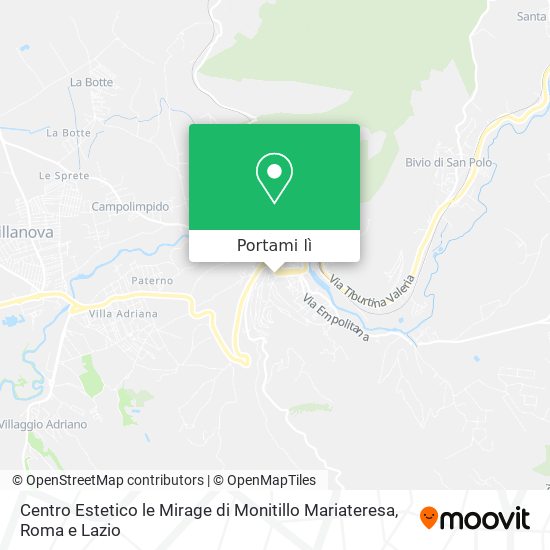 Mappa Centro Estetico le Mirage di Monitillo Mariateresa