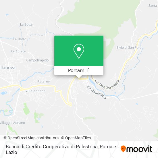 Mappa Banca di Credito Cooperativo di Palestrina