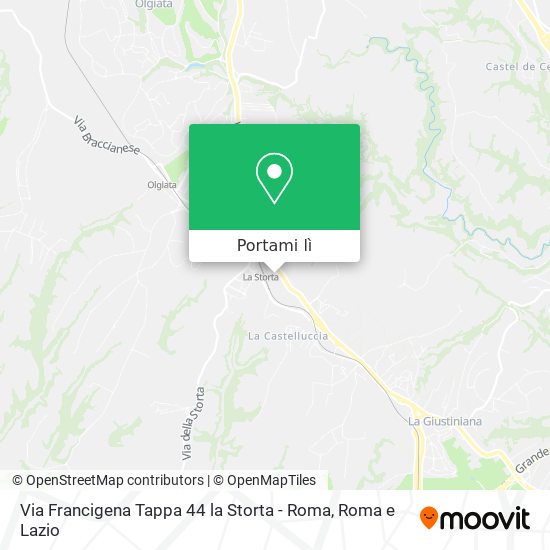 Mappa Via Francigena Tappa 44 la Storta - Roma