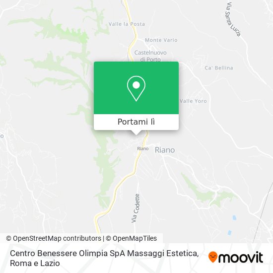 Mappa Centro Benessere Olimpia SpA Massaggi Estetica