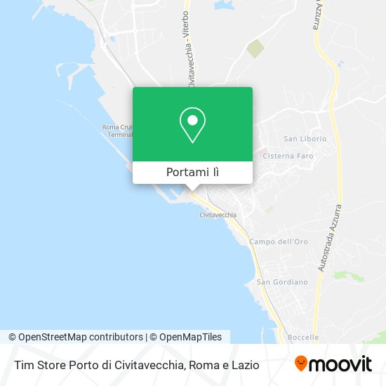 Mappa Tim Store Porto di Civitavecchia