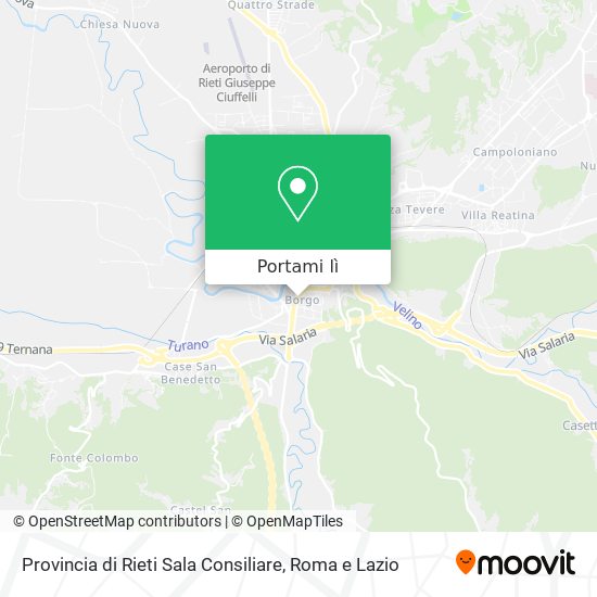 Mappa Provincia di Rieti Sala Consiliare