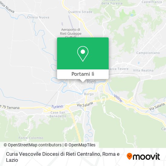 Mappa Curia Vescovile Diocesi di Rieti Centralino