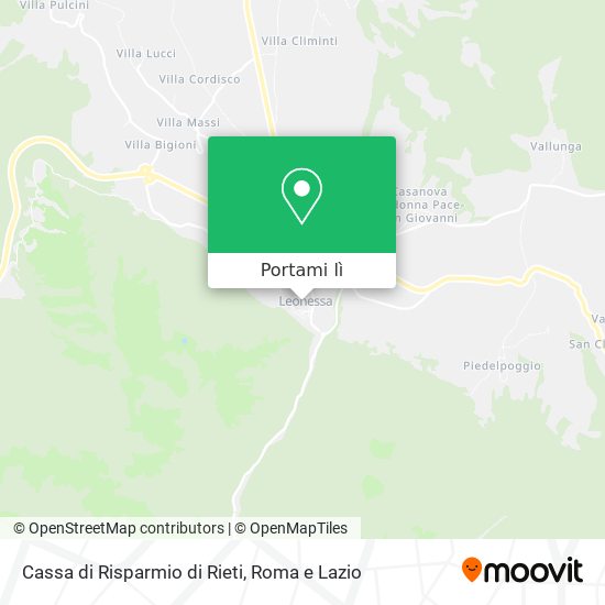 Mappa Cassa di Risparmio di Rieti