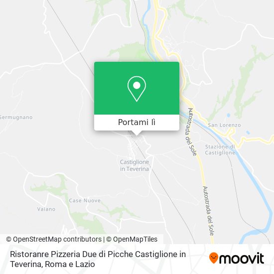 Mappa Ristoranre Pizzeria Due di Picche Castiglione in Teverina