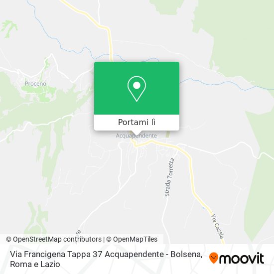 Mappa Via Francigena Tappa 37 Acquapendente - Bolsena