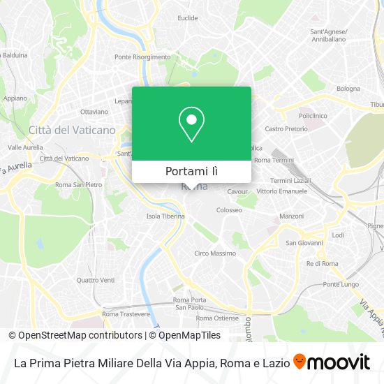 Mappa La Prima Pietra Miliare Della Via Appia