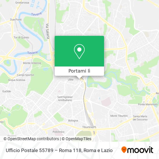 Mappa Ufficio Postale 55789 – Roma 118