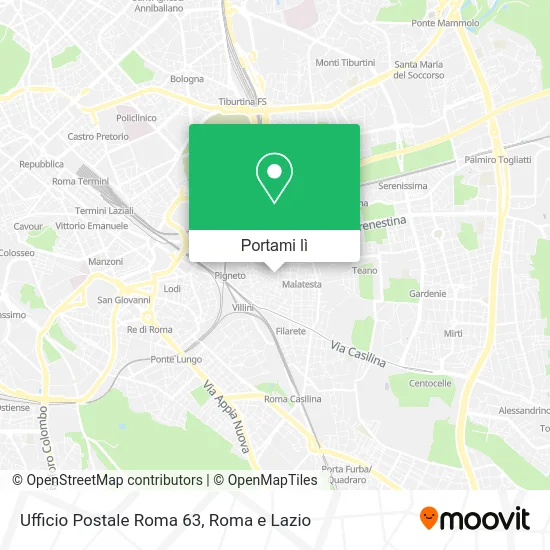 Mappa Ufficio Postale Roma 63