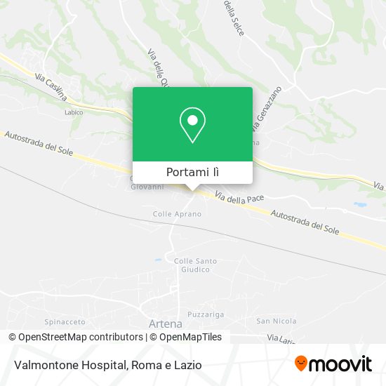 Mappa Valmontone Hospital