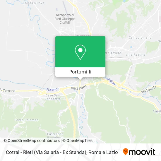 Mappa Cotral - Rieti (Via Salaria - Ex Standa)